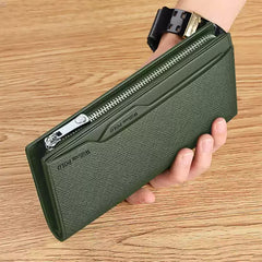 Men's leather handbag, multifunctional long wallet