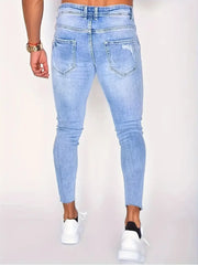 Men's Casual Slim Fit Ripped Jeans, Men's Denim Pants
