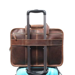 Vintage Men's Vintage Genuine Leather Briefcase Laptop Bag