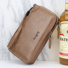 Baellerry Men's Long Purse Men Wallets Double Zipper