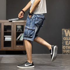 Men's Denim Shorts Cargo Multi pocket Baggy