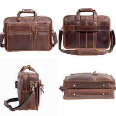 Vintage Men's Vintage Genuine Leather Briefcase Laptop Bag