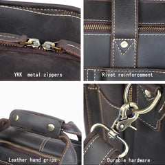 Vintage Men's Vintage Genuine Leather Briefcase Laptop Bag