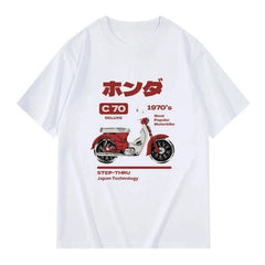 Hond C70 Motorcycle Print Pattern Scooter Short