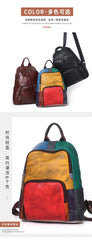 Casual Daily Genuine Leather Backpack Woman Unique