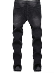 Men's Slim Fit Ripped Straight Leg Jeans,  Stretch Jeans