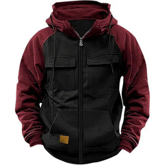 Men's Hooded Sweatshirt Zipper Fleece Jacket Warm