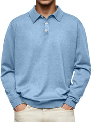 Men's Long Sleeve Polo Shirts  Casual Polos Men Tops