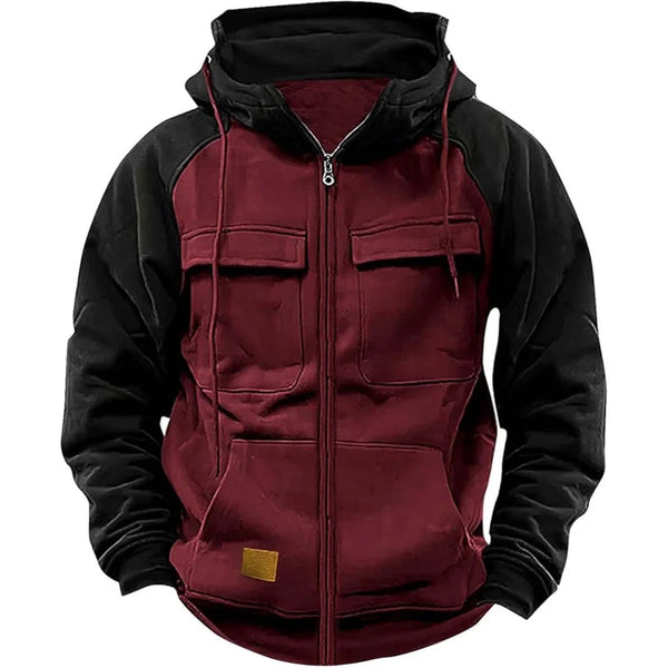 Men's Hooded Sweatshirt Zipper Fleece Jacket Warm