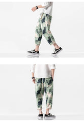 Mens Joggers Hip Hop Cat Print Pants Streetwear