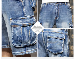 Men's Denim Shorts Cargo Multi pocket Baggy