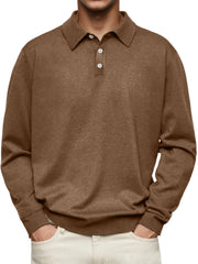 Men's Long Sleeve Polo Shirts  Casual Polos Men Tops