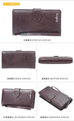 Baellerry Men's Long PU Wallet with Snap Button & Zipper