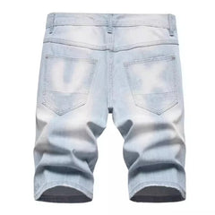 Men Blue Denim Shorts Italian Style Male Shorts Jeans