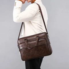 Men Bussiness Bag Large Capacity Pu Leather Luxury