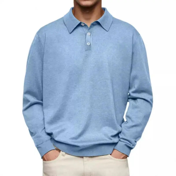 Men's Long Sleeve Polo Shirts  Casual Polos Men Tops