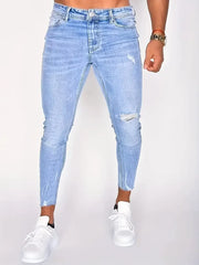 Men's Casual Slim Fit Ripped Jeans, Men's Denim Pants