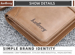 Baellerry Men's Long PU Wallet with Snap Button & Zipper