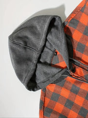 Men's Shirts Classic Plaid Casual Button Down Hooded
