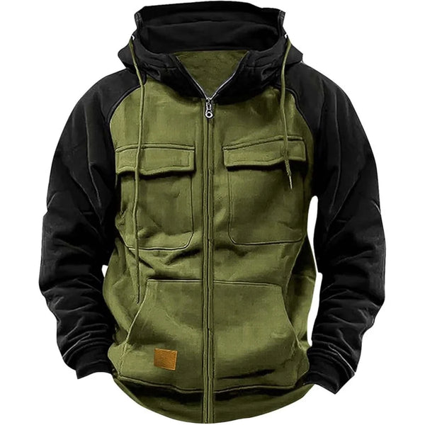 Men's Hooded Sweatshirt Zipper Fleece Jacket Warm