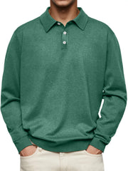 Men's Long Sleeve Polo Shirts  Casual Polos Men Tops