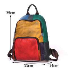 Casual Daily Genuine Leather Backpack Woman Unique
