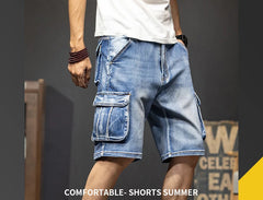 Men's Denim Shorts Cargo Multi pocket Baggy
