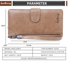 Baellerry Men's Long PU Wallet with Snap Button & Zipper