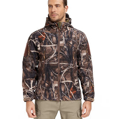 Men's Quiet Softshell Camouflage Hunting Jacket Hooded Coat