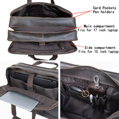 Vintage Men's Vintage Genuine Leather Briefcase Laptop Bag
