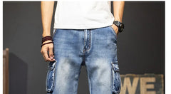 Men's Denim Shorts Cargo Multi pocket Baggy