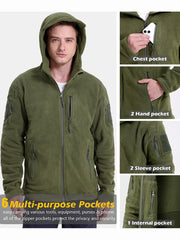 Men's Tactical Fleece Jacket Winter Warm  Hoodies Coats