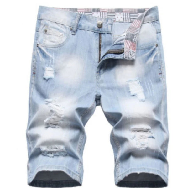 Men Blue Denim Shorts Italian Style Male Shorts Jeans