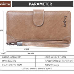 Baellerry Men's Long PU Wallet with Snap Button & Zipper