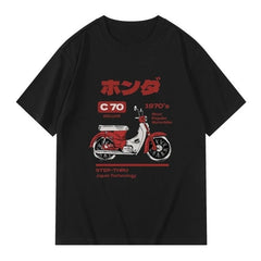 Hond C70 Motorcycle Print Pattern Scooter Short