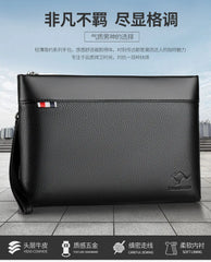 Men's Casual Business Large Capacity Clutch Leather Bag