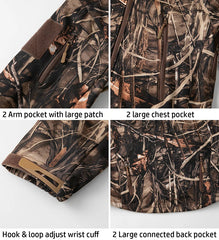 Men's Quiet Softshell Camouflage Hunting Jacket Hooded Coat