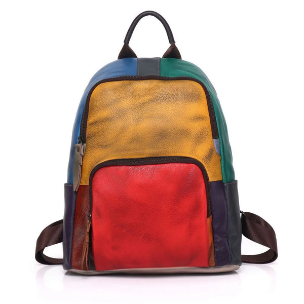 Casual Daily Genuine Leather Backpack Woman Unique